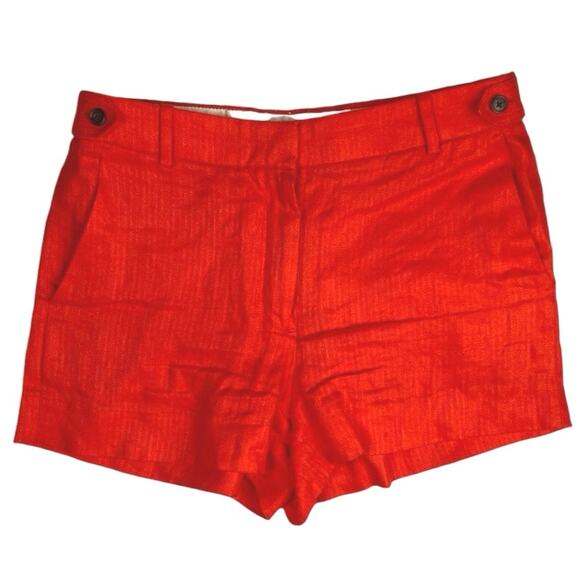 J.Crew Womens Red 100% Linen High Waist Lightweight Casual Walk Shorts Size 6 - Picture 1 of 4